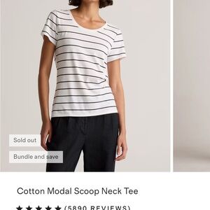 Quince Navy and White Striped Tee